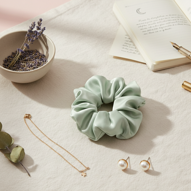 Coletero Macaron Matcha de Wombox - coletero para el pelo - detalle