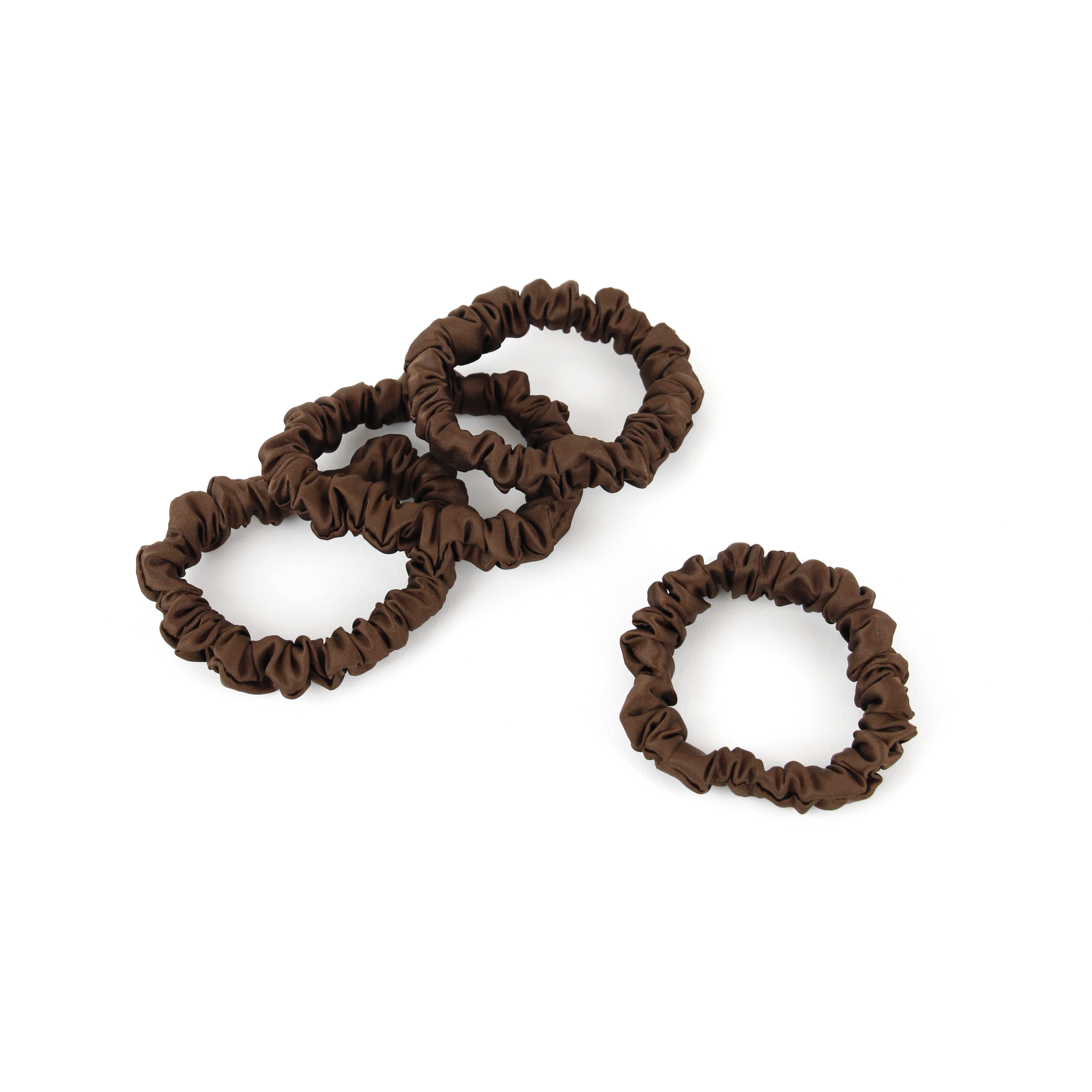 Skinny Silk Scrunchie in Brown Sugar