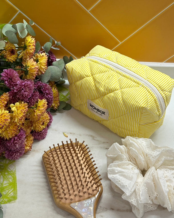 Neceser Yellow Stripe de Wombox - neceser de viaje - detalle