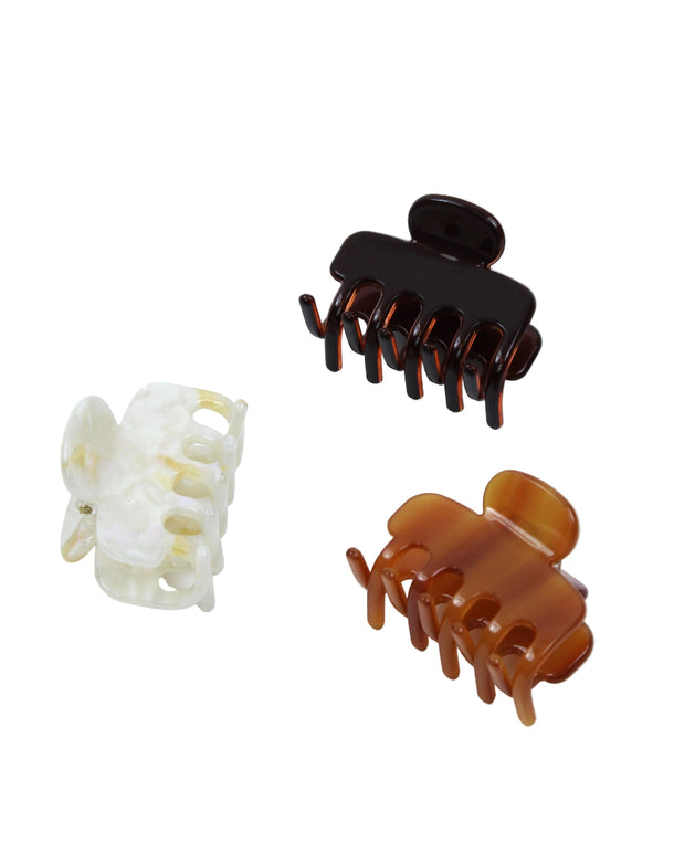 Set de Mini Pinzas Warm Neutrals de Wombox - set de accesorios de pelo - vista lateral