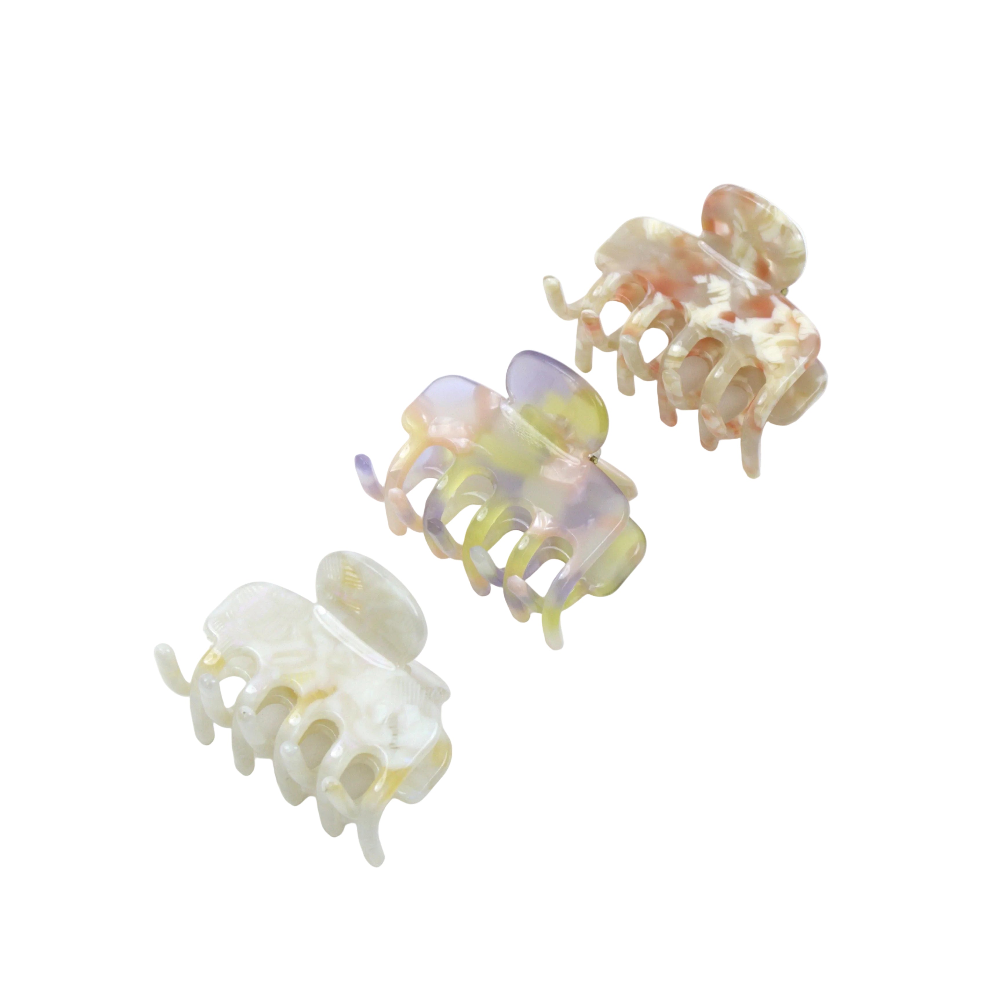 Tiny Claw Hair Clip Set in Aurora Glow