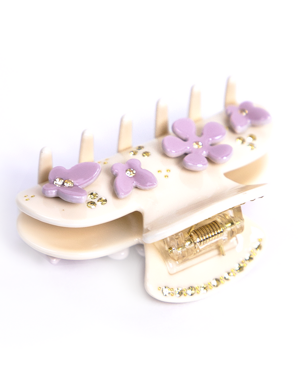 Pinza Violet Petal Whisper de Wombox - pinza de pelo - vista lateral