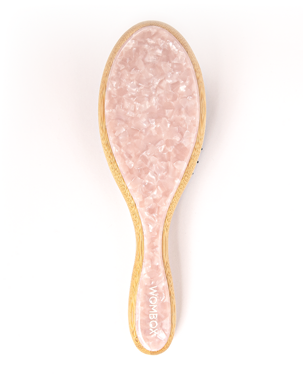 Cepillo de Cerdas de Jabalí Ovalado Rosy Glow de Wombox - cepillo de pelo - detalle