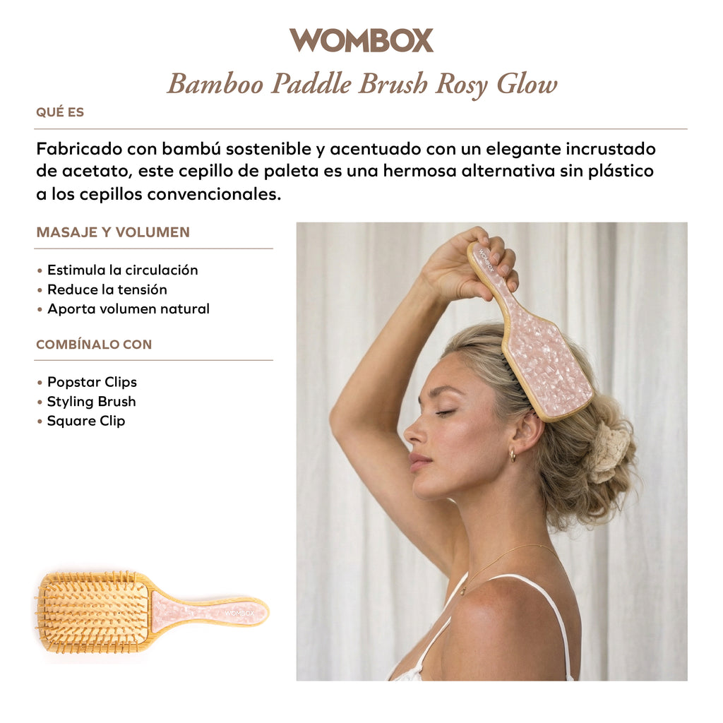 Bamboo Paddle brush Rosy Glow