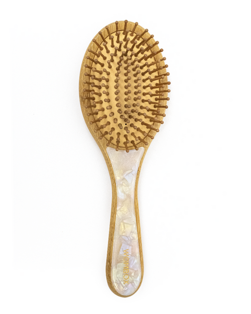Cepillo Paddle de Bambú Ovalado Morning Dew de Wombox - cepillo de bambu para el pelo